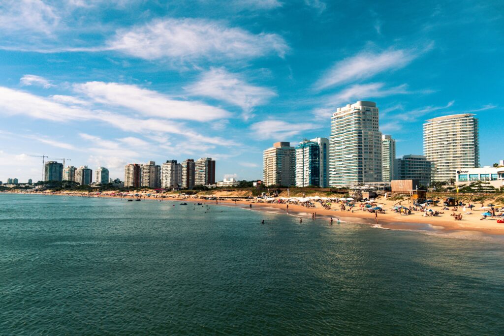 Modern beachfront condos in Punta del Este, highlighting real estate in Uruguay for expats exploring coastal housing opportunities.
